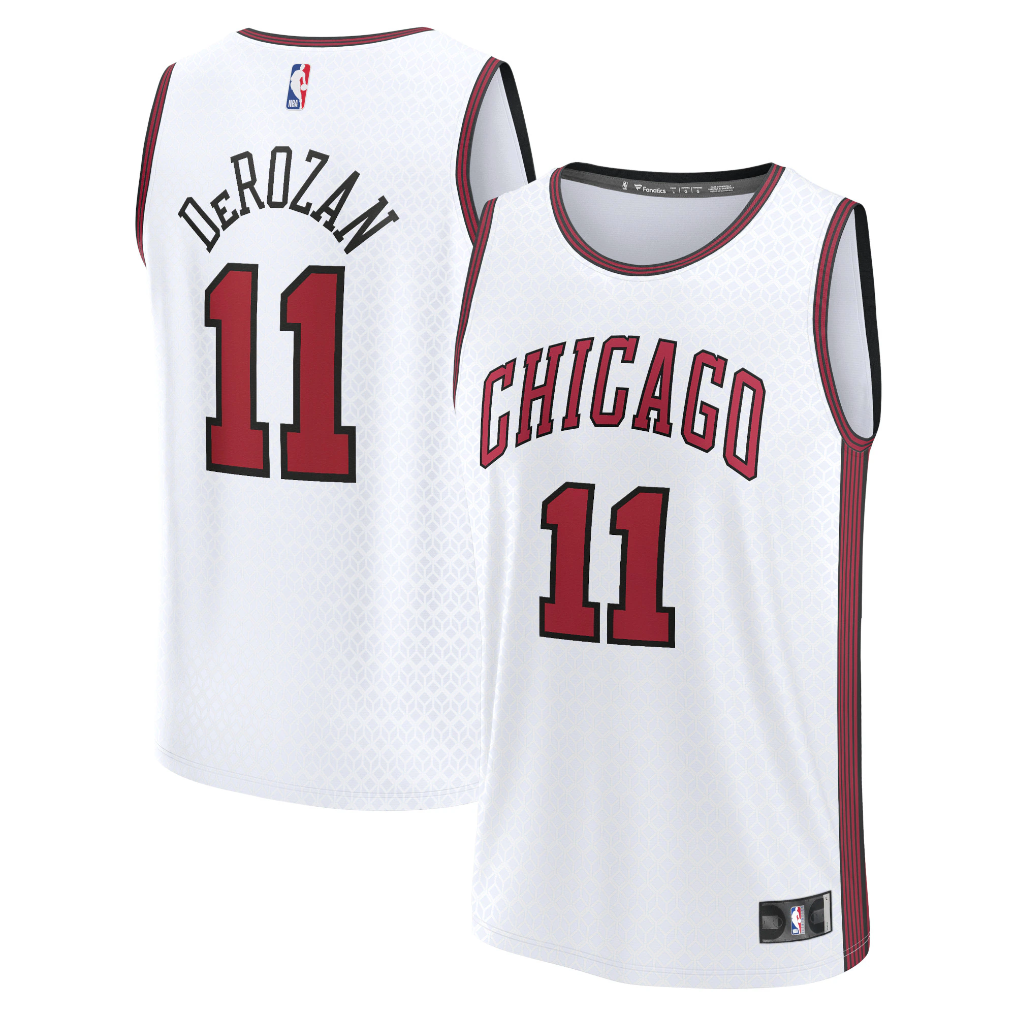 Alternative view of Demar Derozan Chicago Bulls Fanatics Branded 2022/23 Fastbreak Jersey - City Edition - White