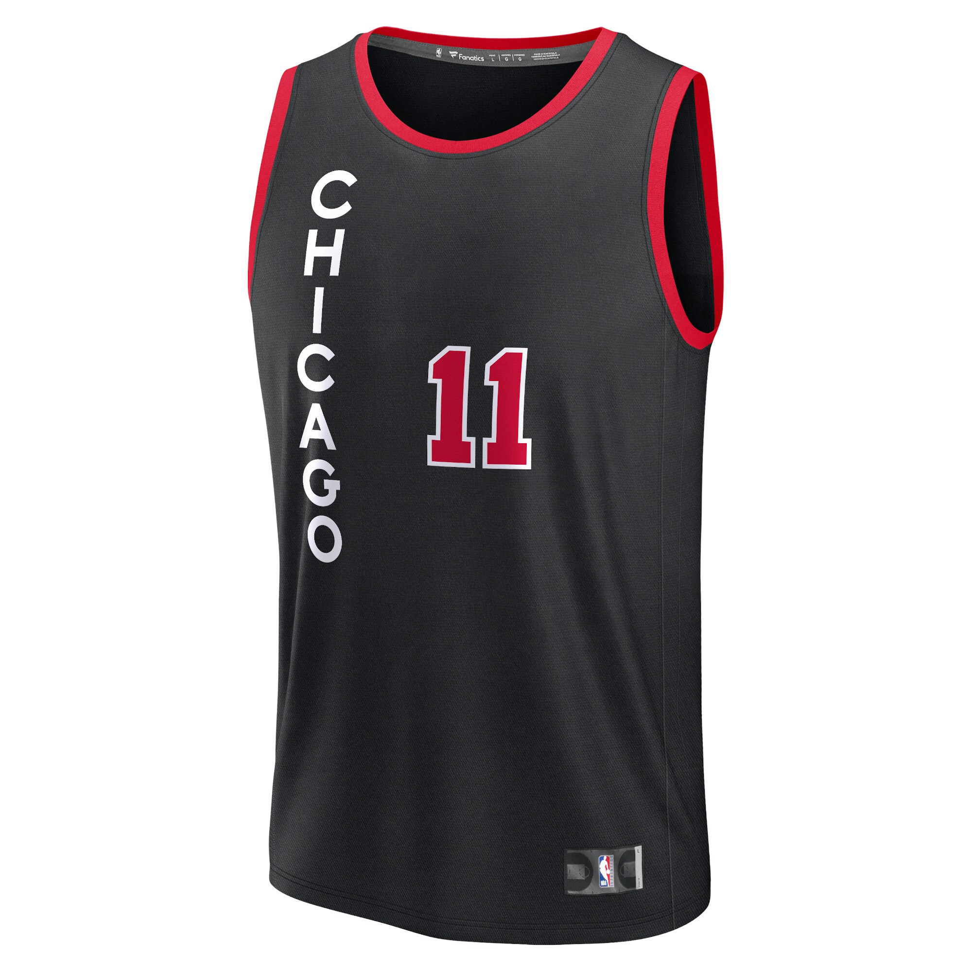 Alternative view of Demar Derozan Chicago Bulls Fanatics Fast Break Jersey - Black - City Edition