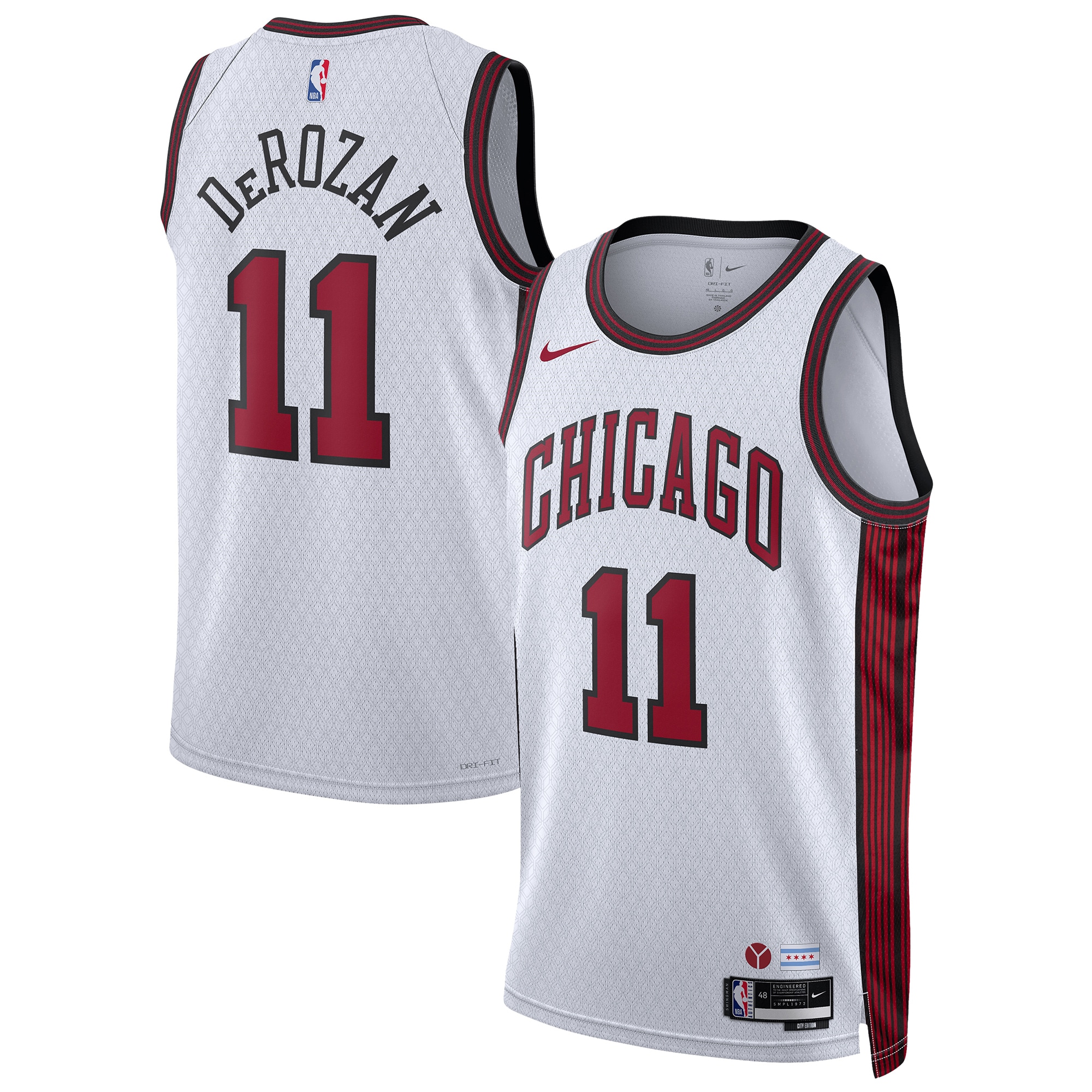 Alternative view of Demar Derozan Chicago Bulls Unisex 2022/23 Swingman Jersey – City Edition – White