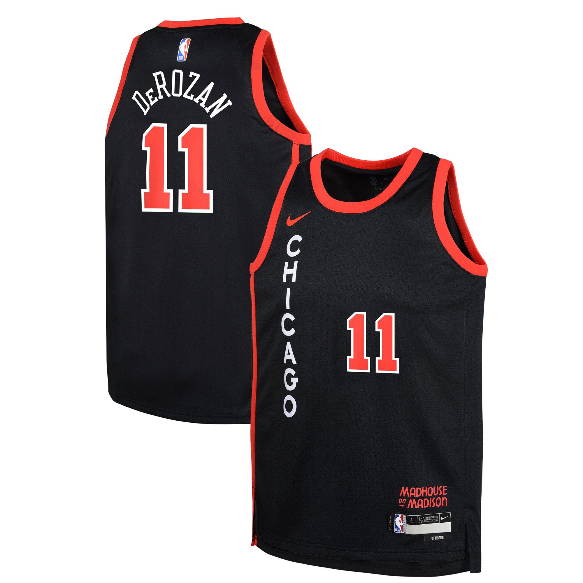Demar Derozan Chicago Bulls Youth Swingman Replica Jersey - City Edition - Black