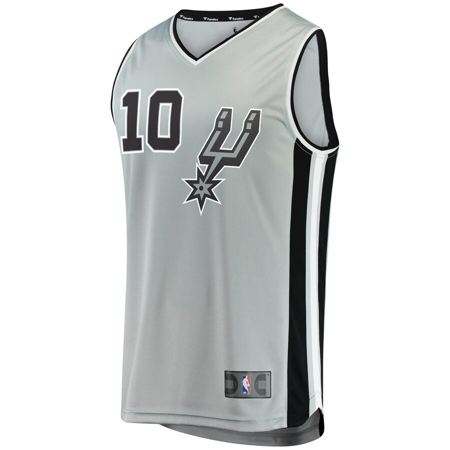 Alternative view of Demar Derozan San Antonio Spurs Fanatics Branded Fast Break Replica Player Jersey - Statement Edition - Gray