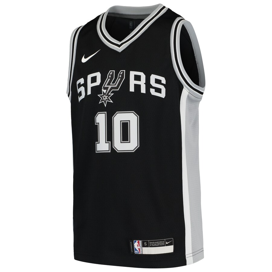 Alternative view of Demar Derozan San Antonio Spurs Youth Swingman Jersey Black - Icon Edition