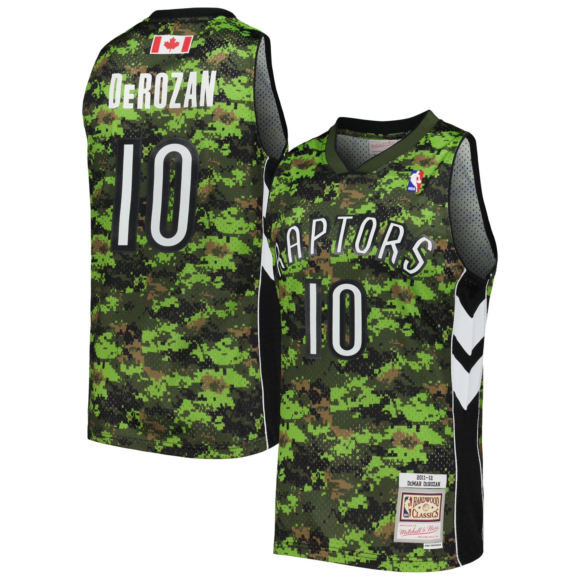 Alternative view of Demar Derozan Toronto Raptors Mitchell & Ness 2011-12 Hardwood Classics Swingman Jersey - Camo