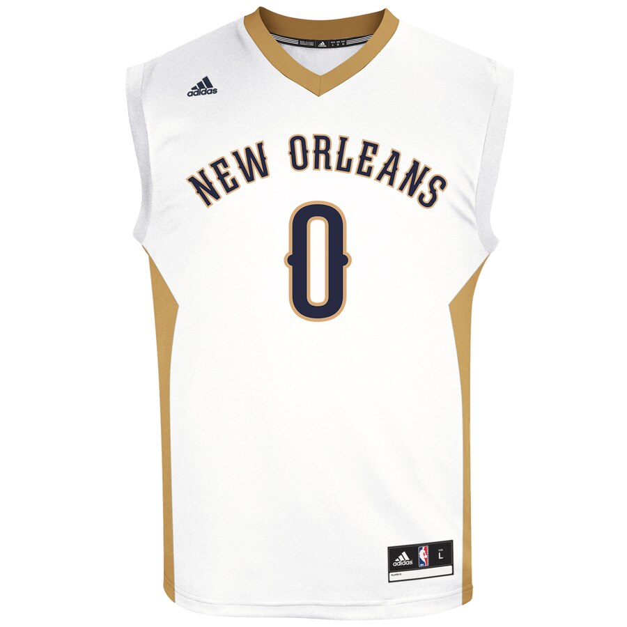 Alternative view of Demarcus Cousins New Orleans Pelicans Adidas Home Replica Jersey - White