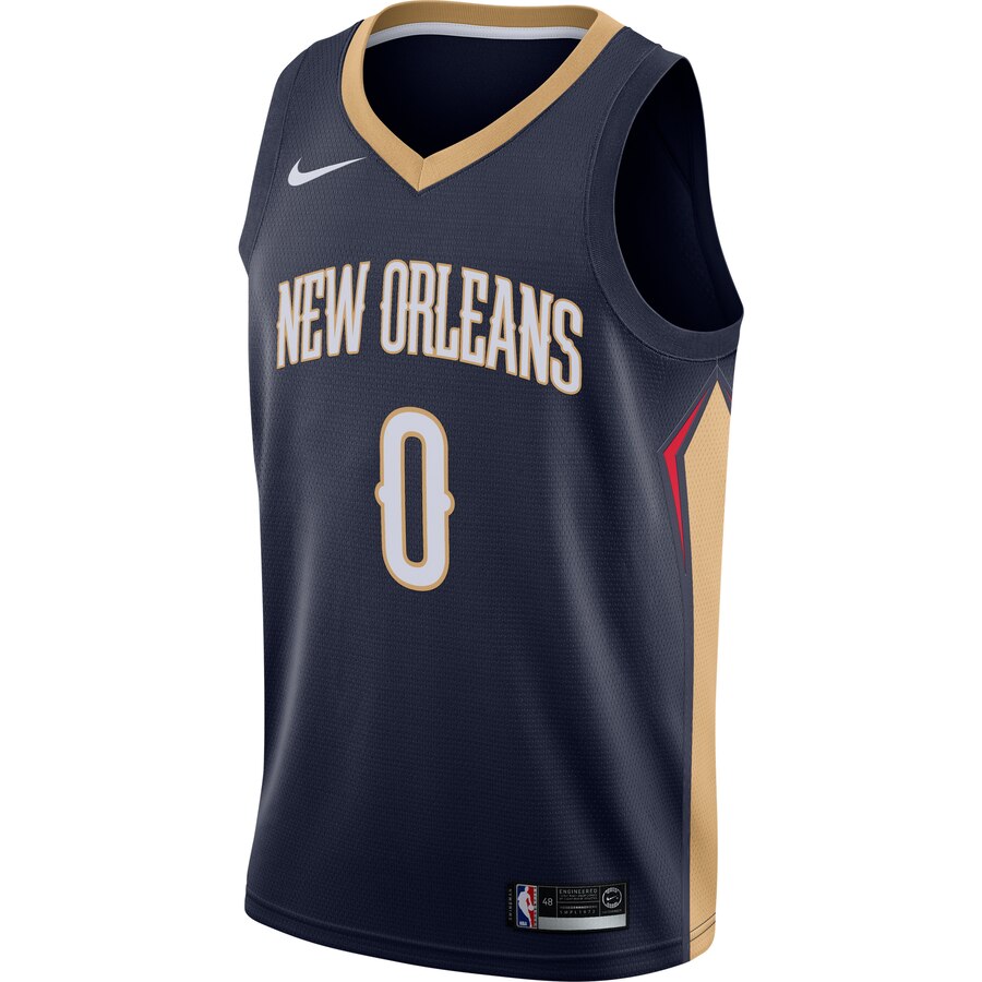 Alternative view of Demarcus Cousins New Orleans Pelicans Swingman Jersey Navy - Icon Edition