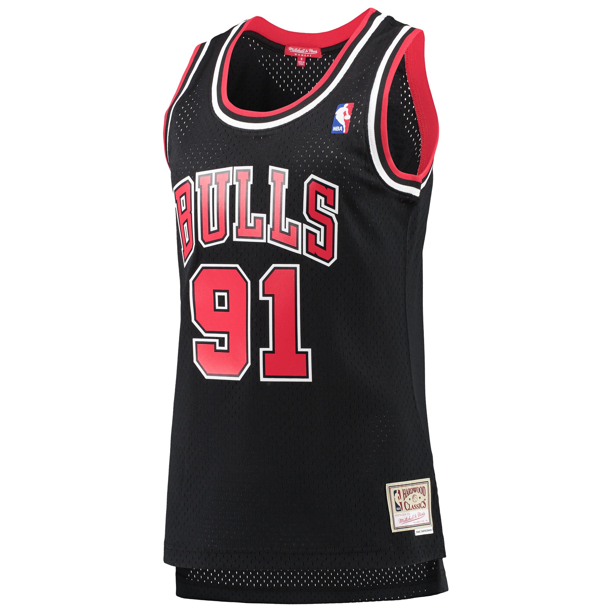 Alternative view of Dennis Rodman Chicago Bulls Mitchell & Ness Women's  Hardwood Classics Swingman Jersey - Black