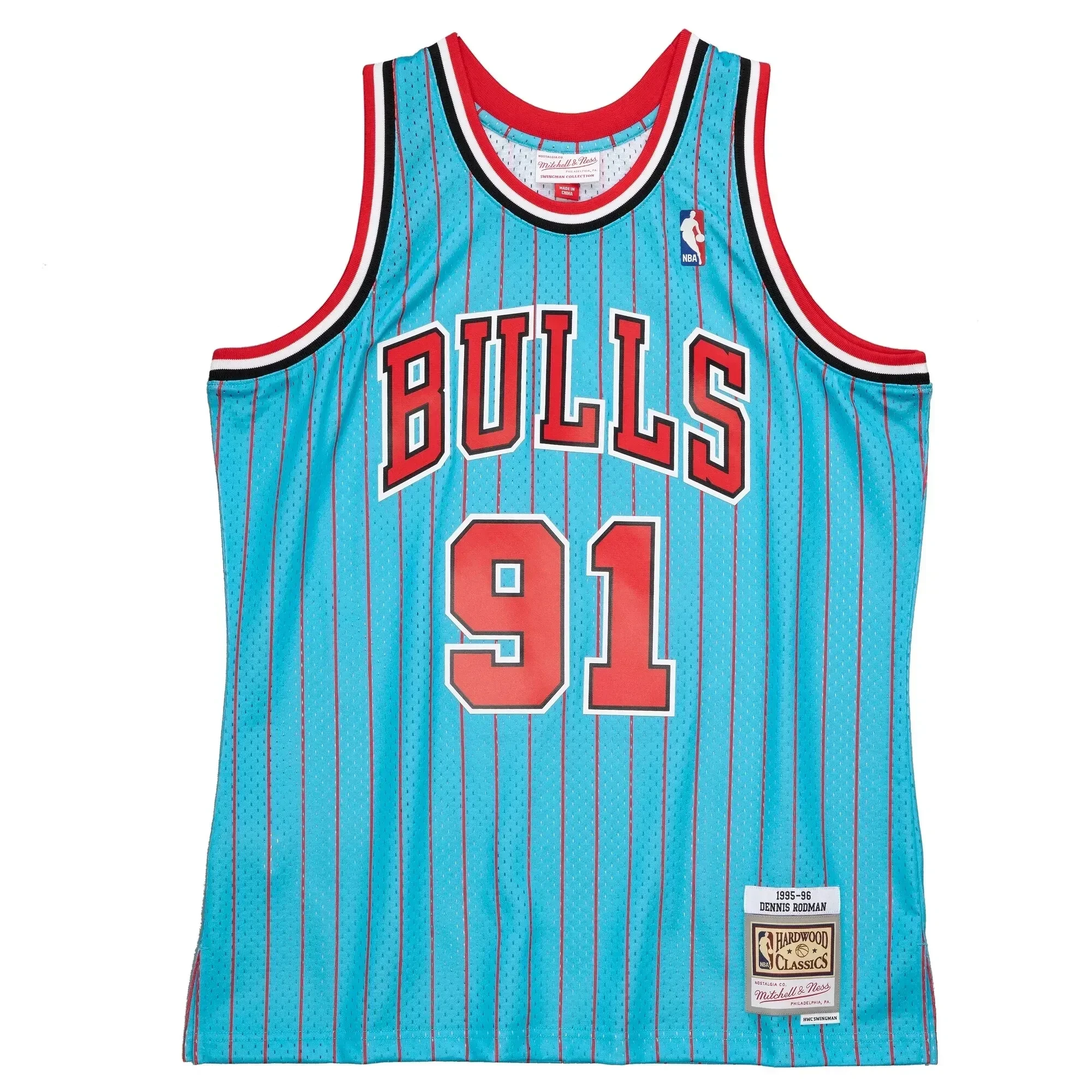 Alternative view of Dennis Rodman Chicago Bulls Mitchell & Ness 1995-96 Hardwood Classics Reload 2.0 Swingman Jersey - Blue - JS409 