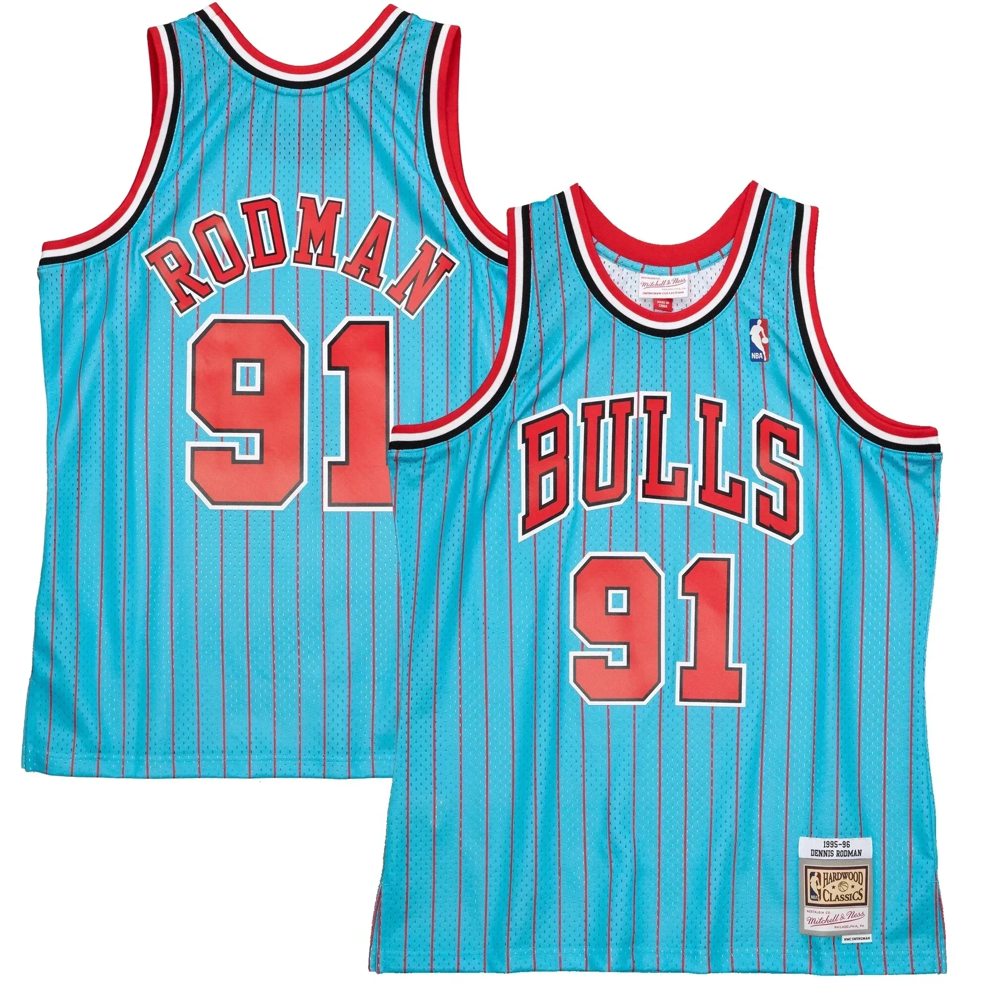 Dennis Rodman Chicago Bulls Mitchell & Ness 1995-96 Hardwood Classics Reload 2.0 Swingman Jersey - Blue - JS409 