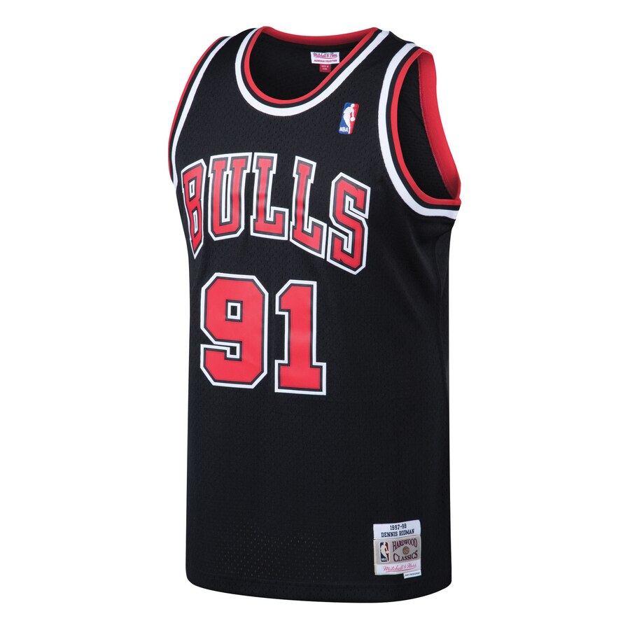 Alternative view of Dennis Rodman Chicago Bulls Mitchell & Ness 1997-98 Hardwood Classics Swingman Jersey - Black