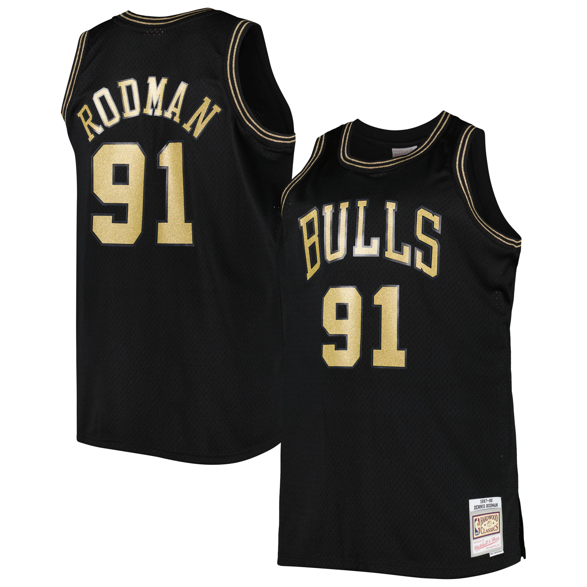 Alternative view of Dennis Rodman Chicago Bulls Mitchell & Ness Team Big & Tall Hardwood Classics 1997/98 Swingman Jersey - Black