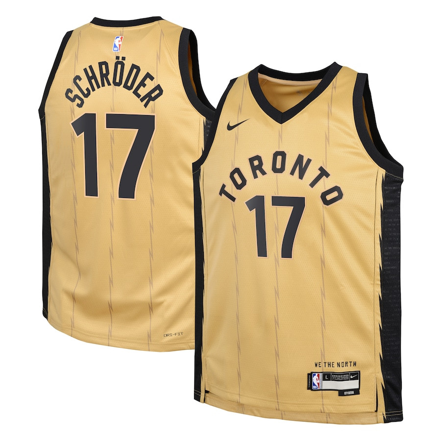 Dennis Schröder 17 Toronto Raptors 2023/24 City Edition Swingman YOUTH Jersey - Gold - JS633 