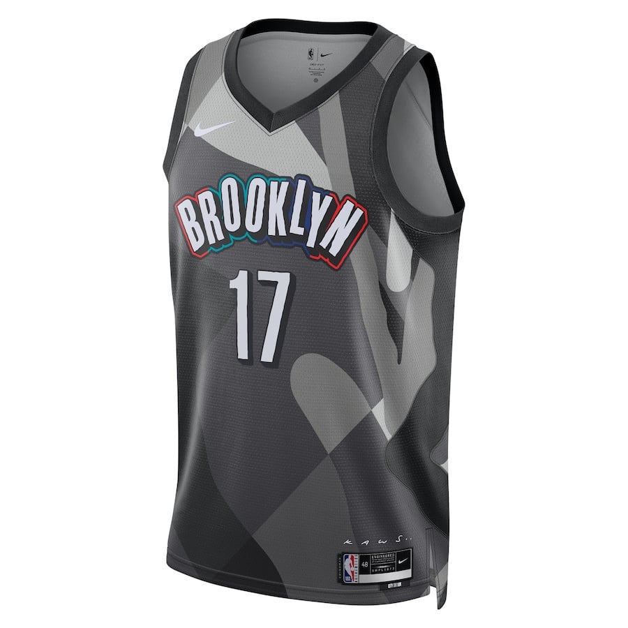 Alternative view of Dennis Schroder 17 Brooklyn Nets Unisex 2024/25 Swingman Player Jersey - City Edition - Gray - JS836 