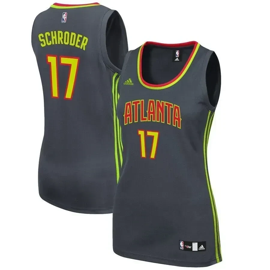 Dennis Schroder Atlanta Hawks Women's Road Jersey - Charcoal - JS172 