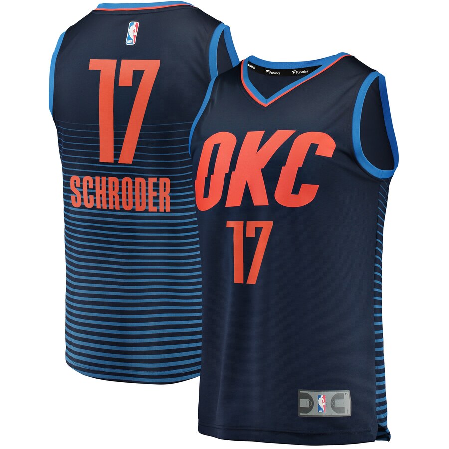 Dennis Schroder Oklahoma City Thunder Fanatics Branded Fast Break Player Jersey – Statement Edition – Navy