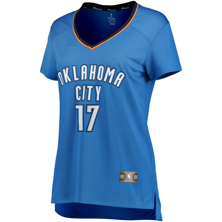 Alternative view of Dennis Schroder Oklahoma City Thunder Fanatics Branded Women's Fast Break Player Jersey - Icon Edition - Blue