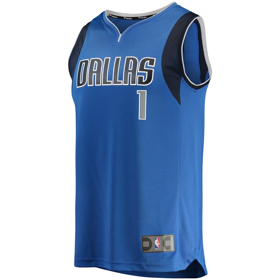 Alternative view of Dennis Smith Dallas Mavericks Fanatics Branded Fast Break Replica Jersey Blue - Icon Edition
