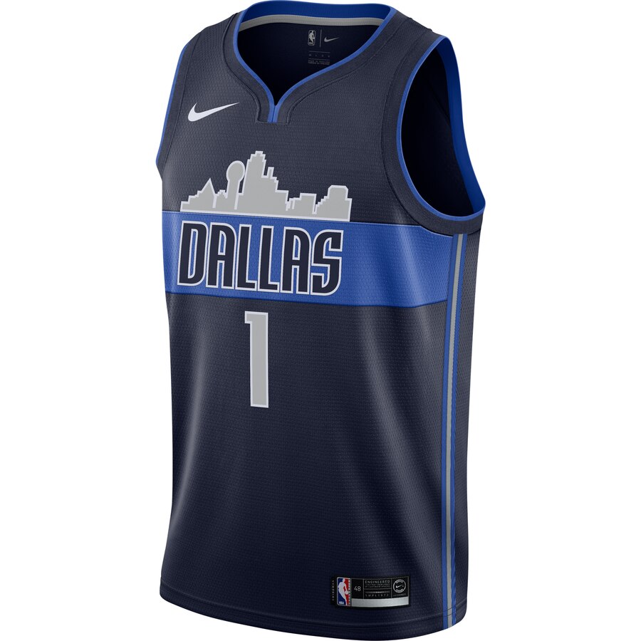 Alternative view of Dennis Smith Jr Dallas Mavericks Replica Swingman Jersey - Statement Edition - Navy