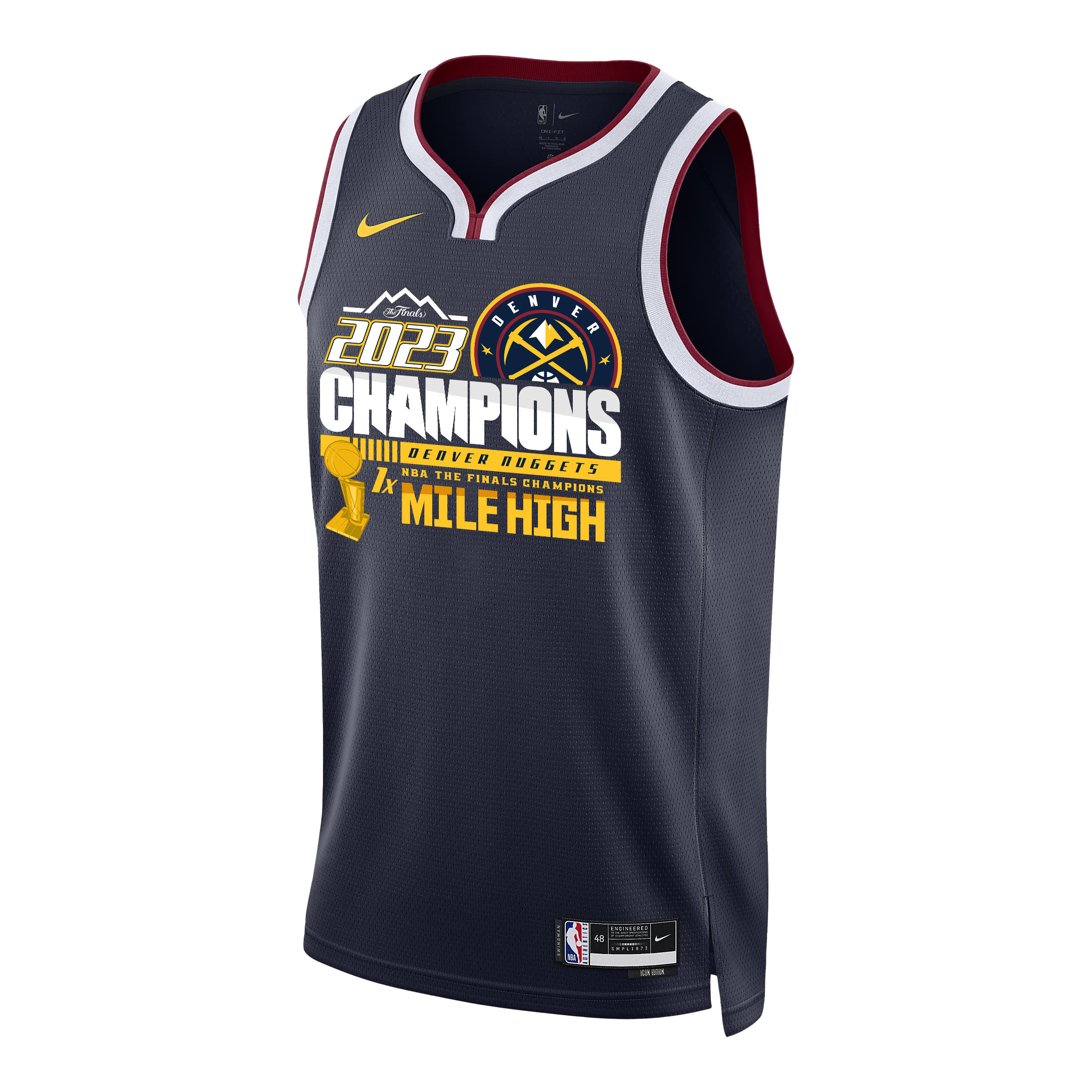 Alternative view of Denver Nuggets 1st Mile High Champions The Finals 2023 Swingman Jersey - Black - JS991 