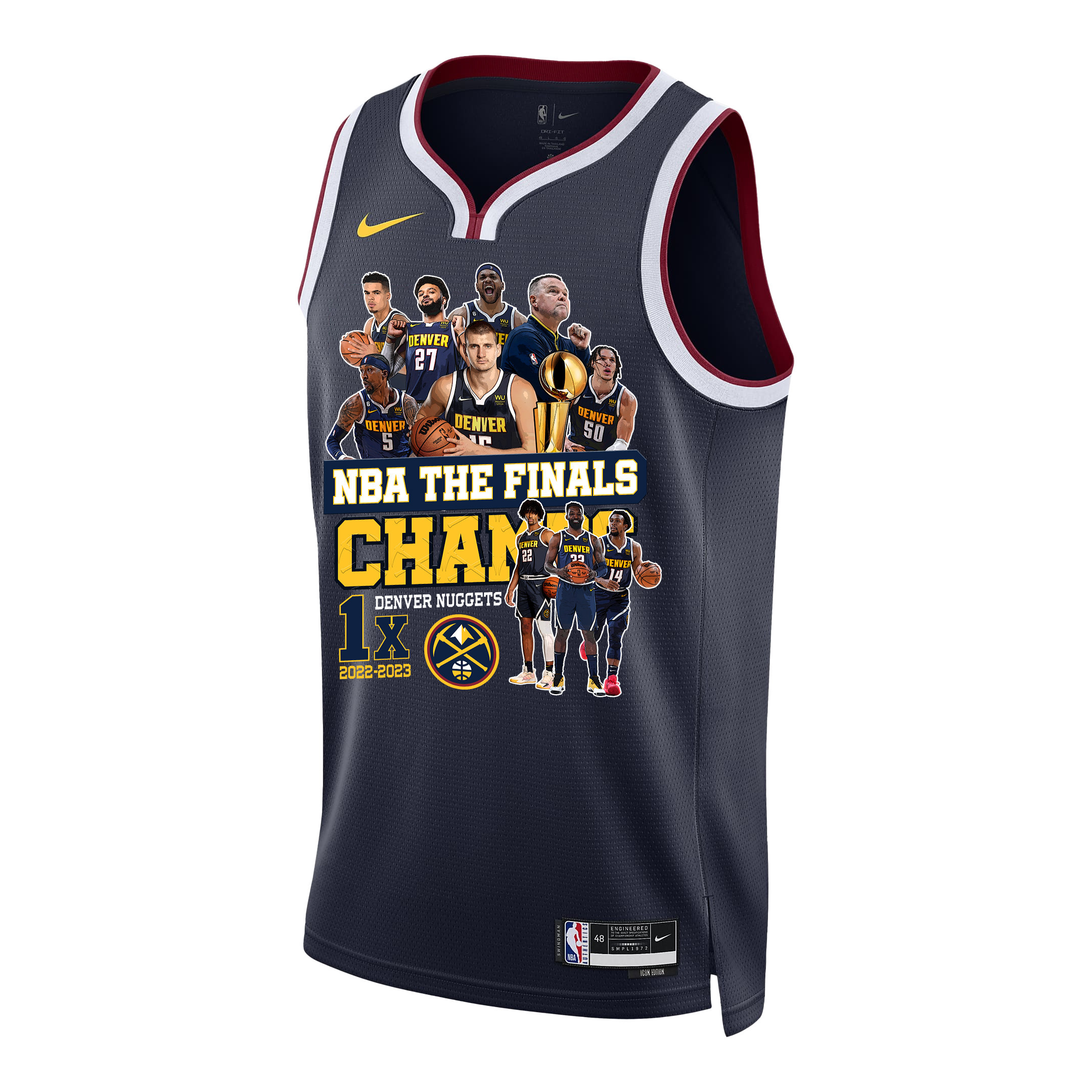 Alternative view of Denver Nuggets 1st NBA The Final Champions 2023 Swingman Jersey - Black - JS244 