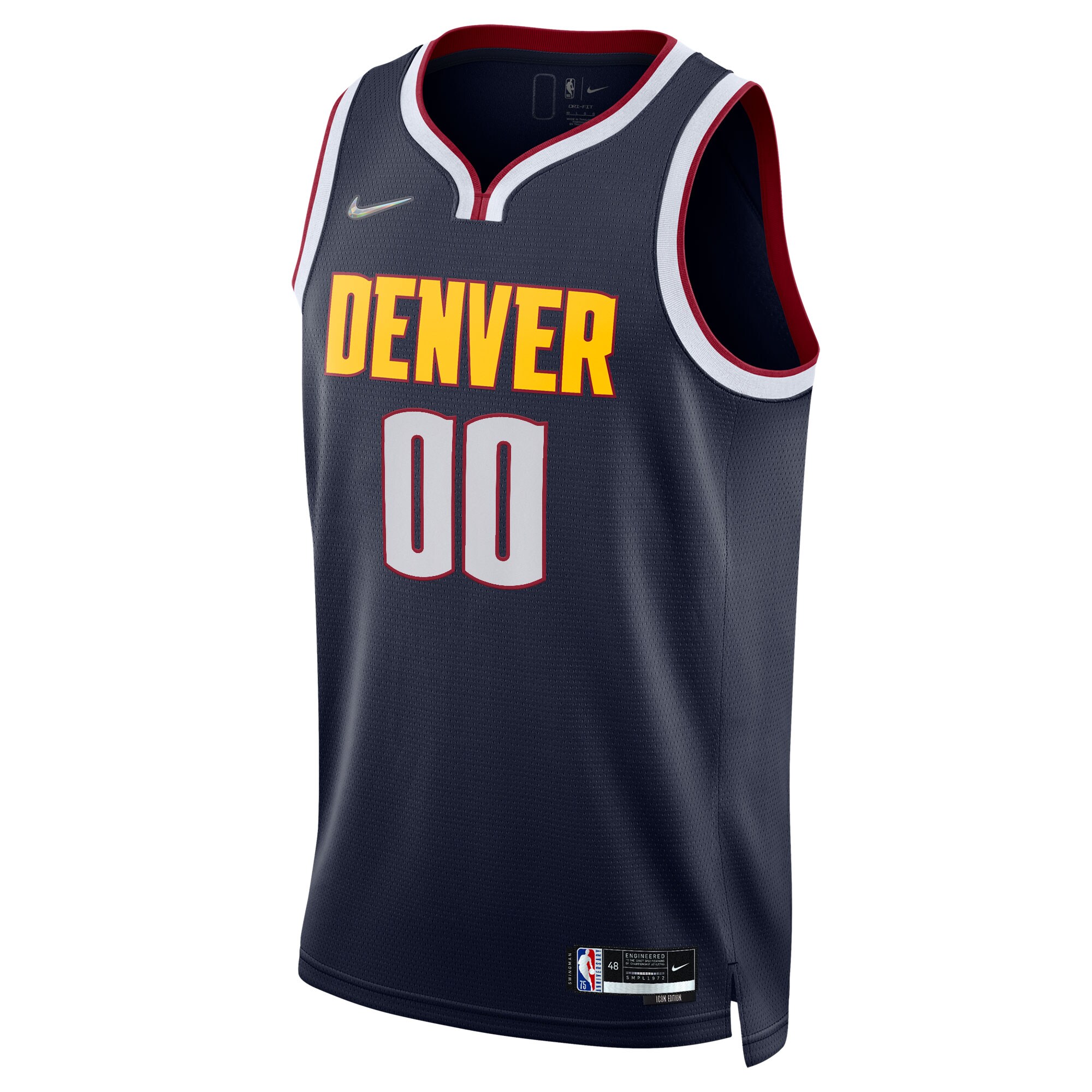 Alternative view of Denver Nuggets 2021/22 Diamond Swingman Custom Jersey - Icon Edition - Navy