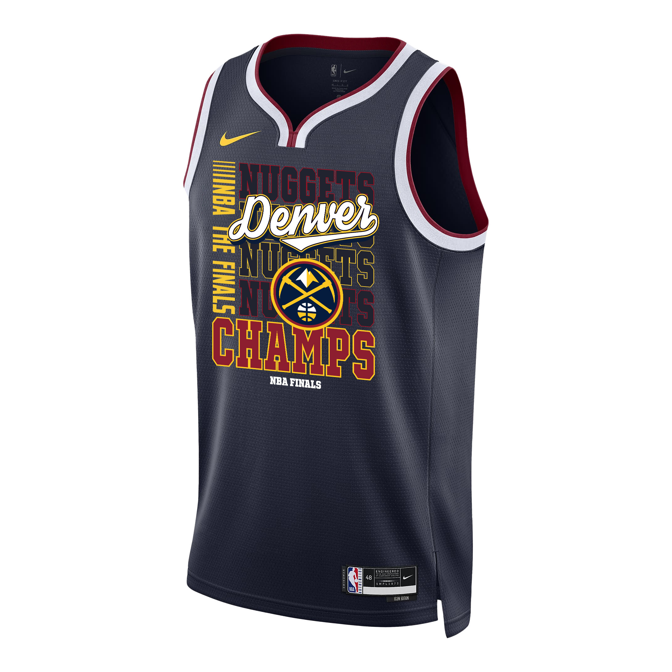 Alternative view of Denver Nuggets 2023 NBA The Finals Champions Swingman Jersey - Black - JS519 