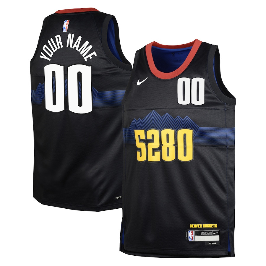Denver Nuggets 2023/24 City Edition Swingman Custom YOUTH Jersey - Black - JS484 