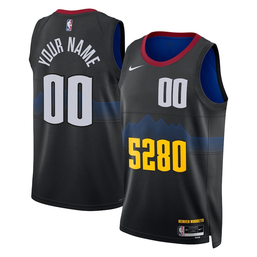 Denver Nuggets 2023/24 Swingman Jersey Customized - City Edition - Black - JS130 