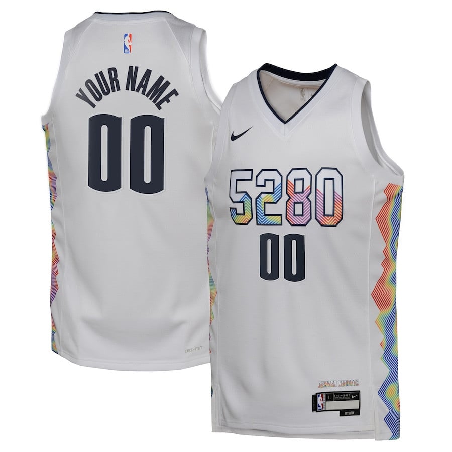 Denver Nuggets 2024/25 Swingman Custom YOUTH Jersey - City Edition - White - JS531 