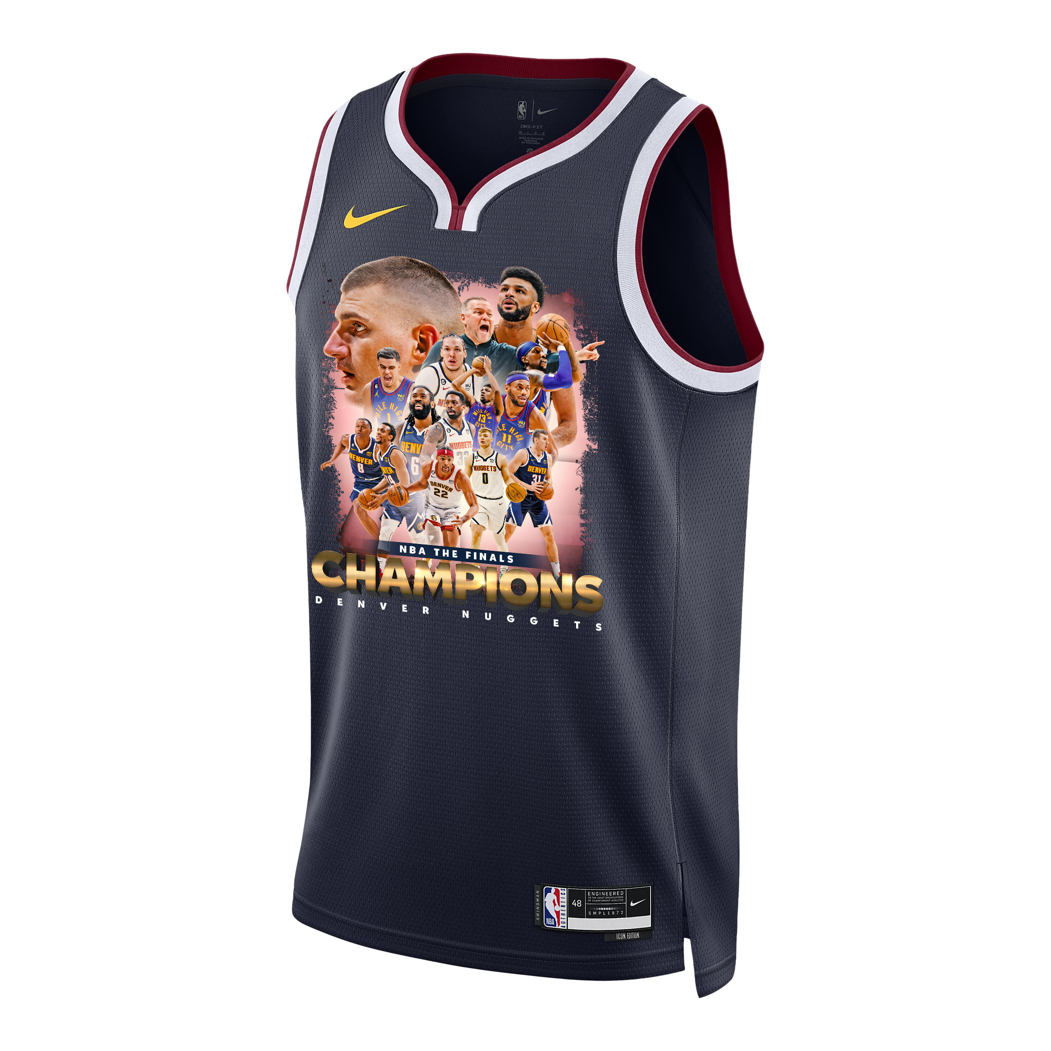 Alternative view of Denver Nuggets Advance To 2023 NBA Champions Swingman Jersey - Black - JS504 