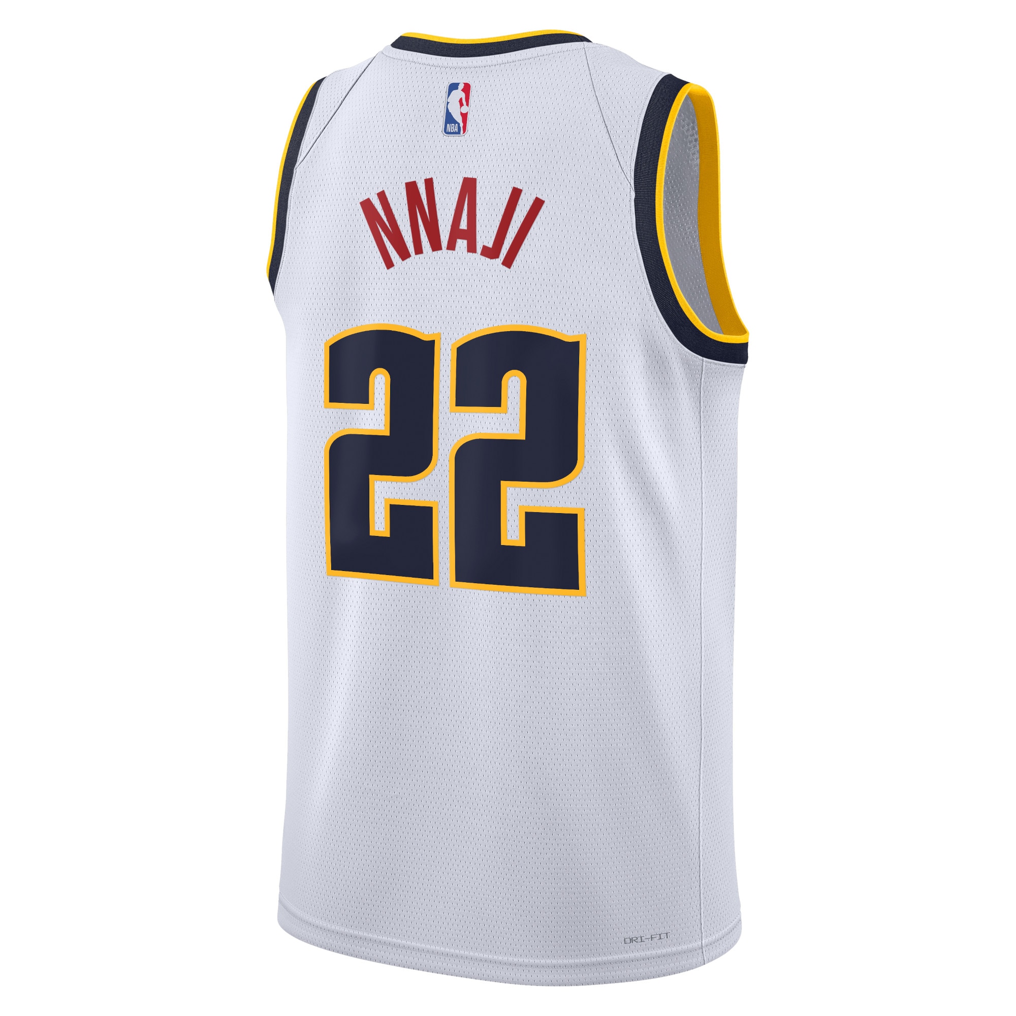 Alternative view of Denver Nuggets Association Edition Swingman Jersey - White - Zeke Nnaji - Unisex - JS439 