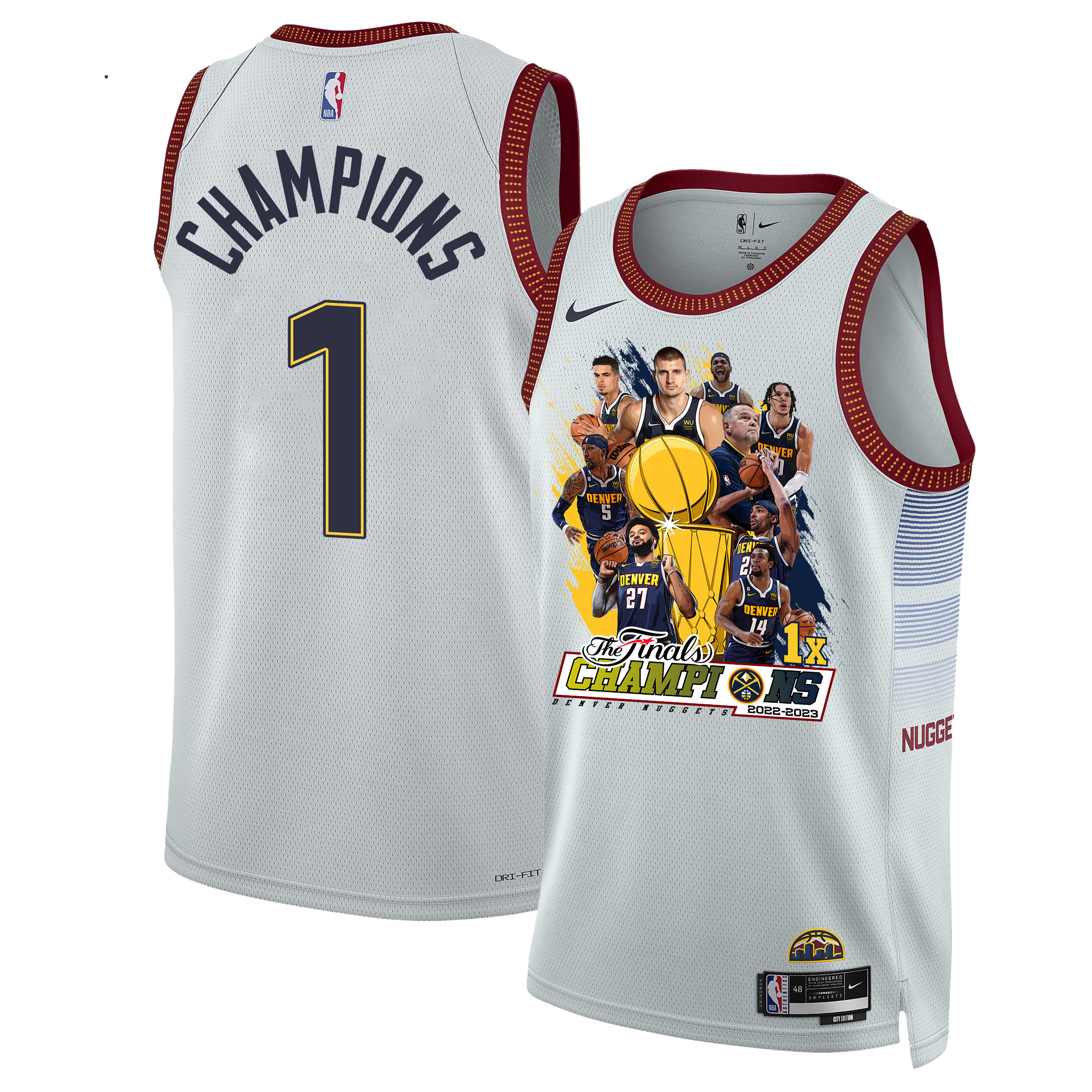 Denver Nuggets Celebrating The 2023 Champions Swingman Jersey - White - JS242 