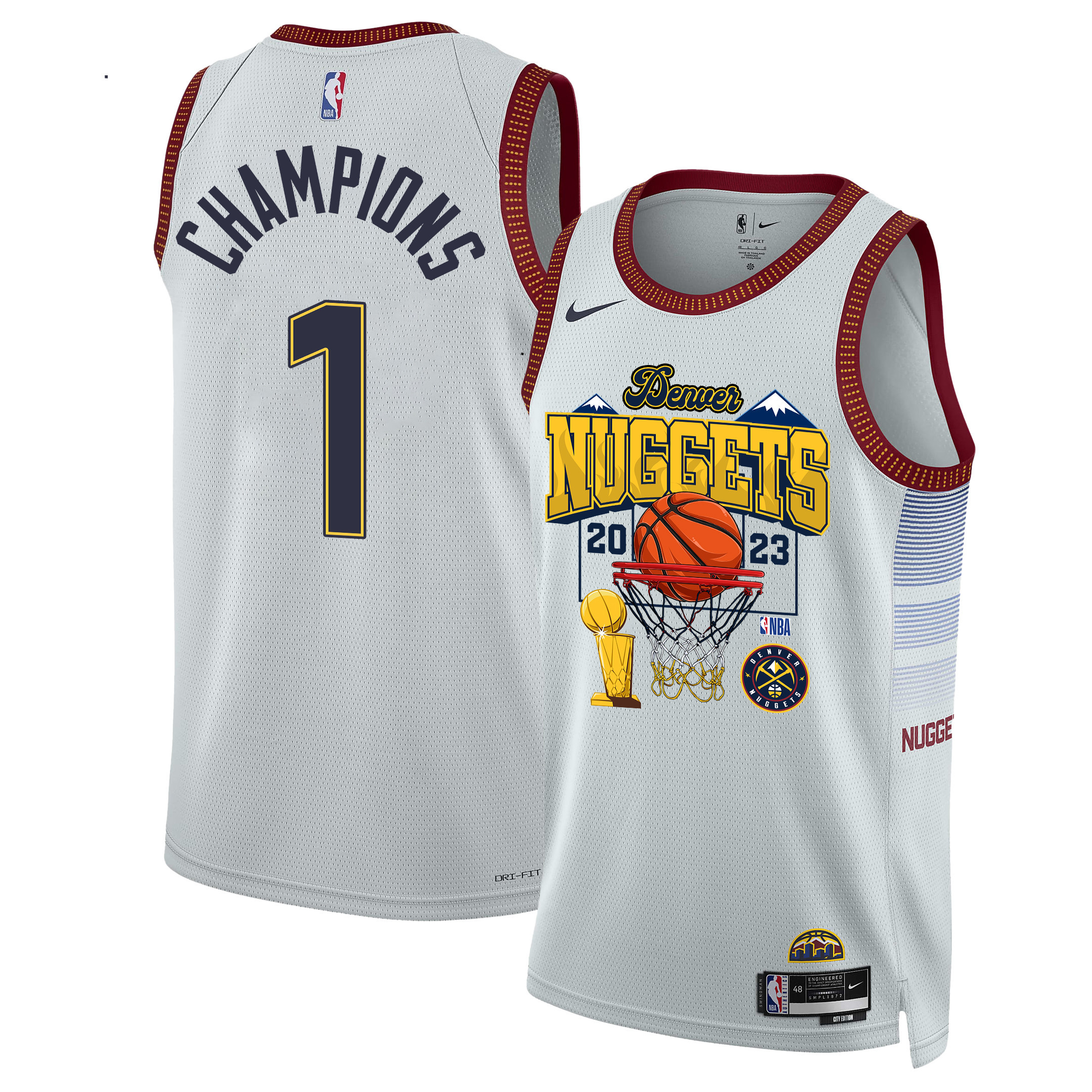 Denver Nuggets Champions 2023 Swingman Jersey Golden Legacy - White - JS464 