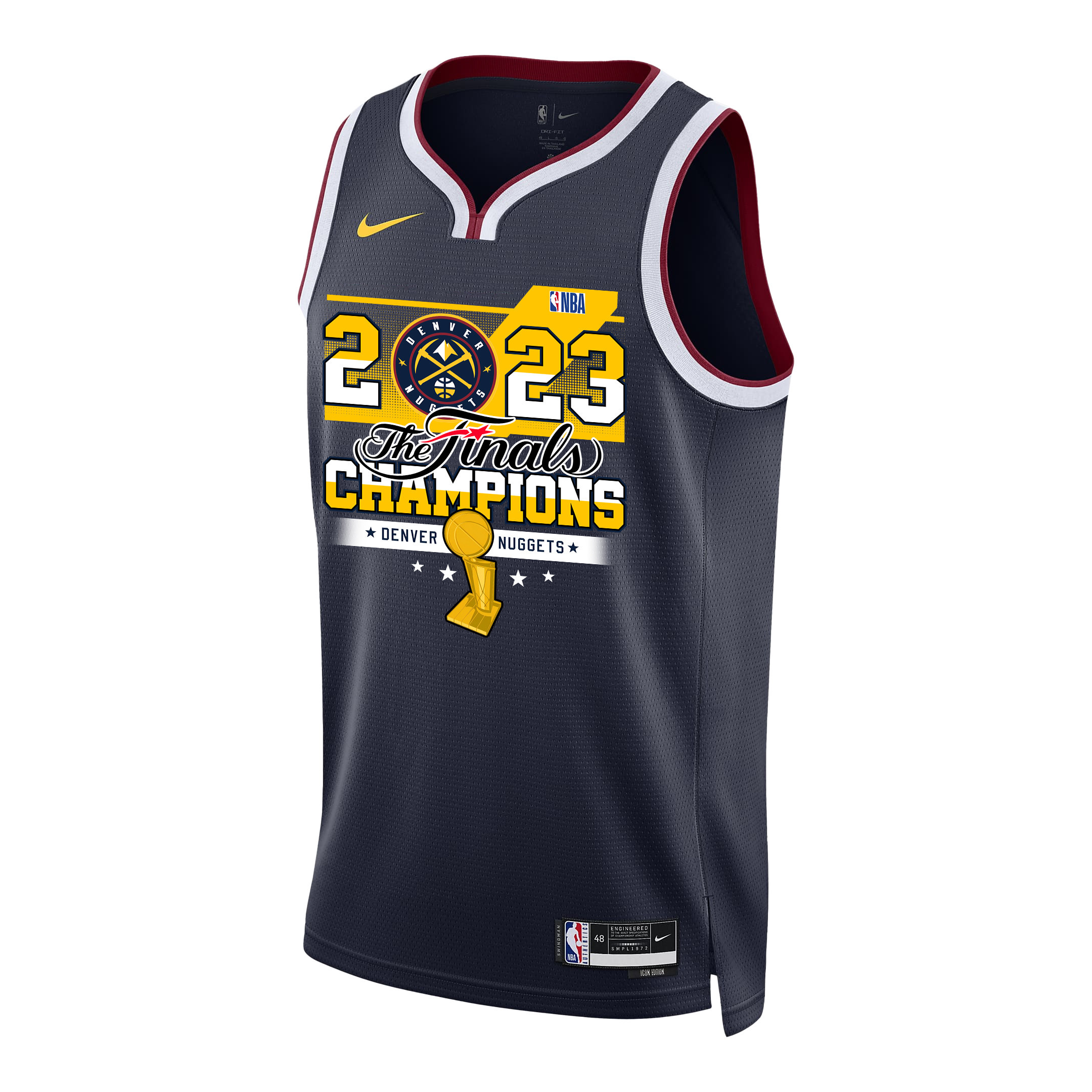 Alternative view of Denver Nuggets Elevated Champions 2023 Swingman Jersey - Black - JS413 