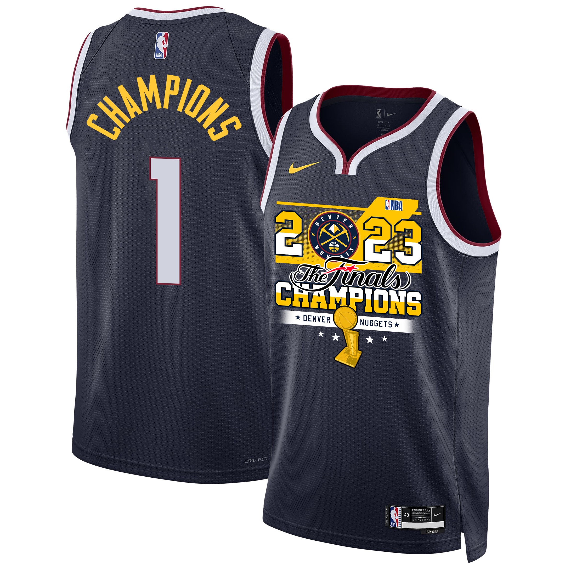 Denver Nuggets Elevated Champions 2023 Swingman Jersey - Black - JS413 