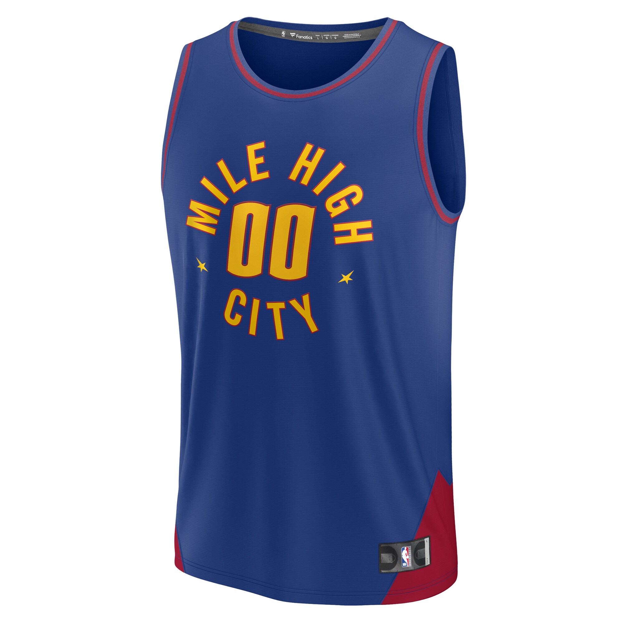 Alternative view of Denver Nuggets Fanatics Youth Fast Break Replica Custom Jersey - Statement Edition - Blue