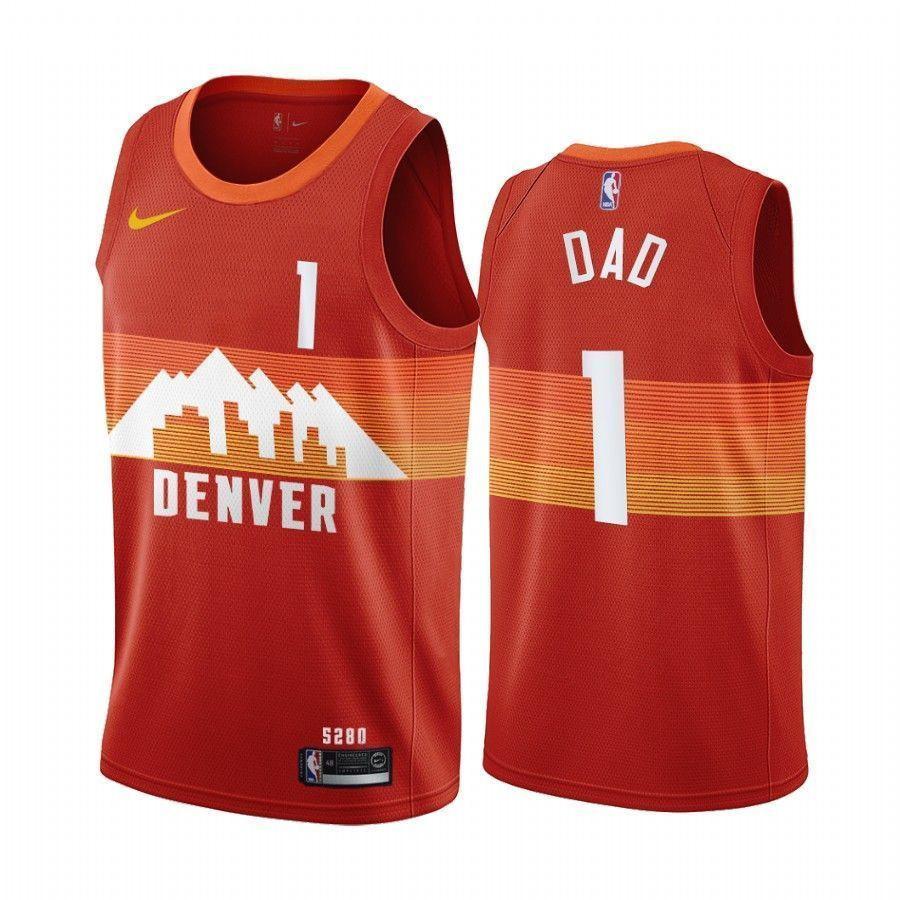 Denver Nuggets Fathers Day Red No.1 Dad Jersey - JS243 