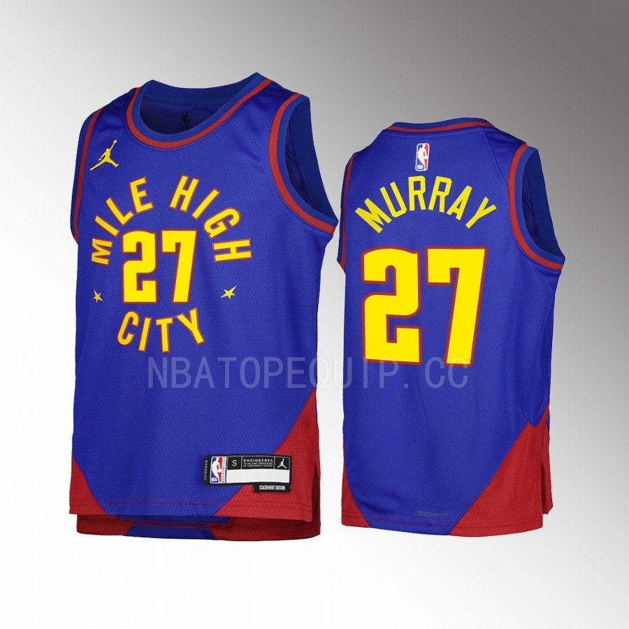 Denver Nuggets Jamal Murray 27 Statement Edition Blue Youth Men Jersey Swingman - JS919 
