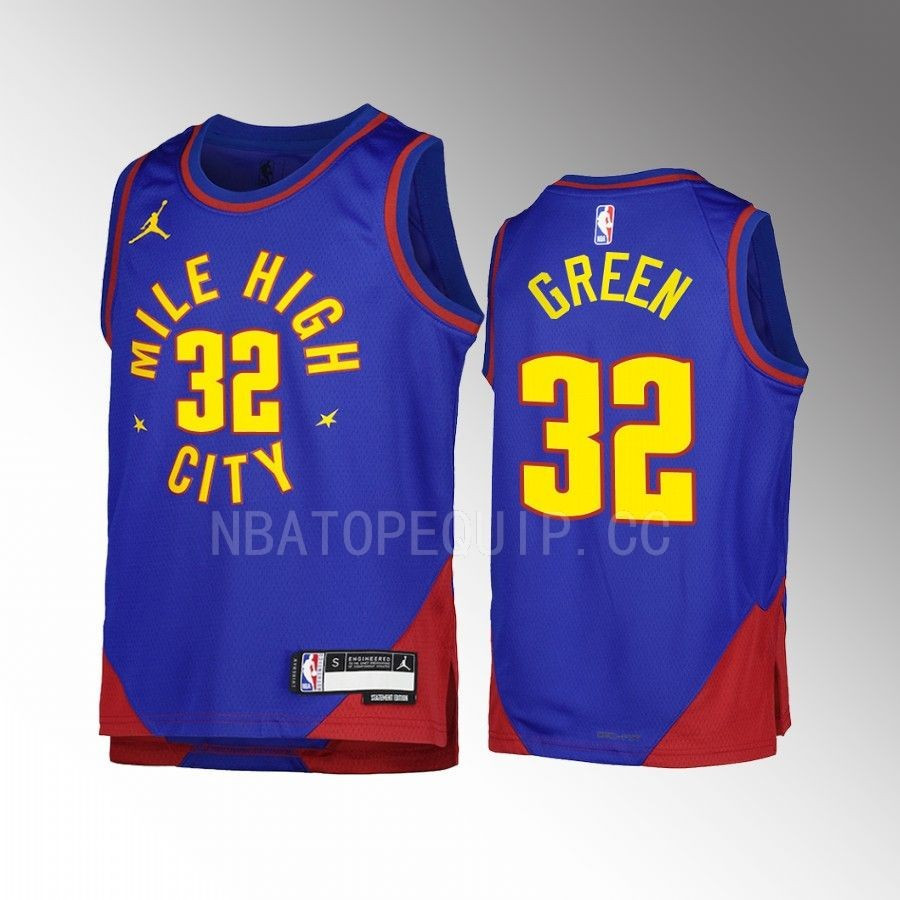 Denver Nuggets Jeff Green 32 Statement Edition Blue Youth Men Jersey Swingman - JS640 