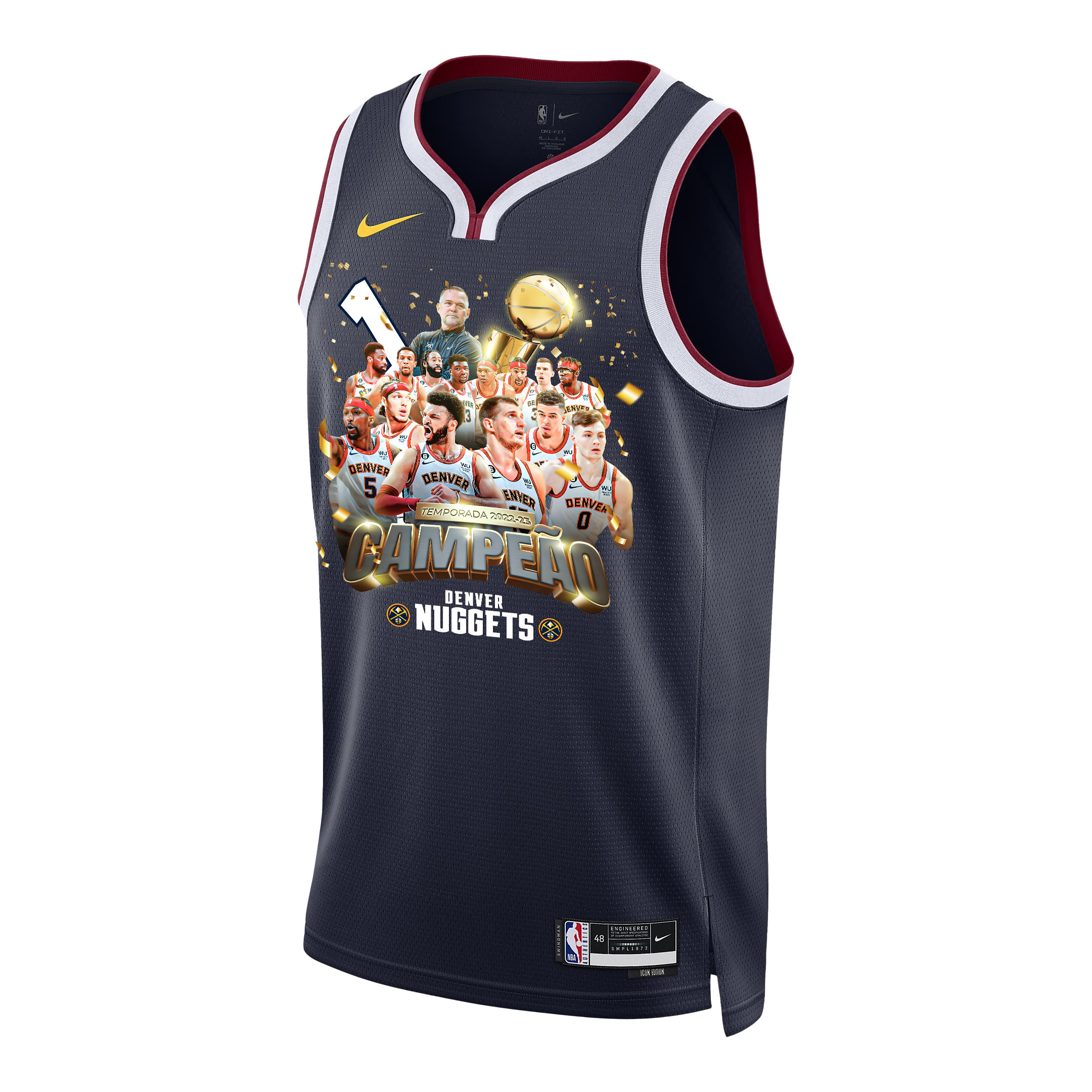 Alternative view of Denver Nuggets Journey To 1st Championship 2023 NBA The Finals Swingman Jersey - Black - JS587 