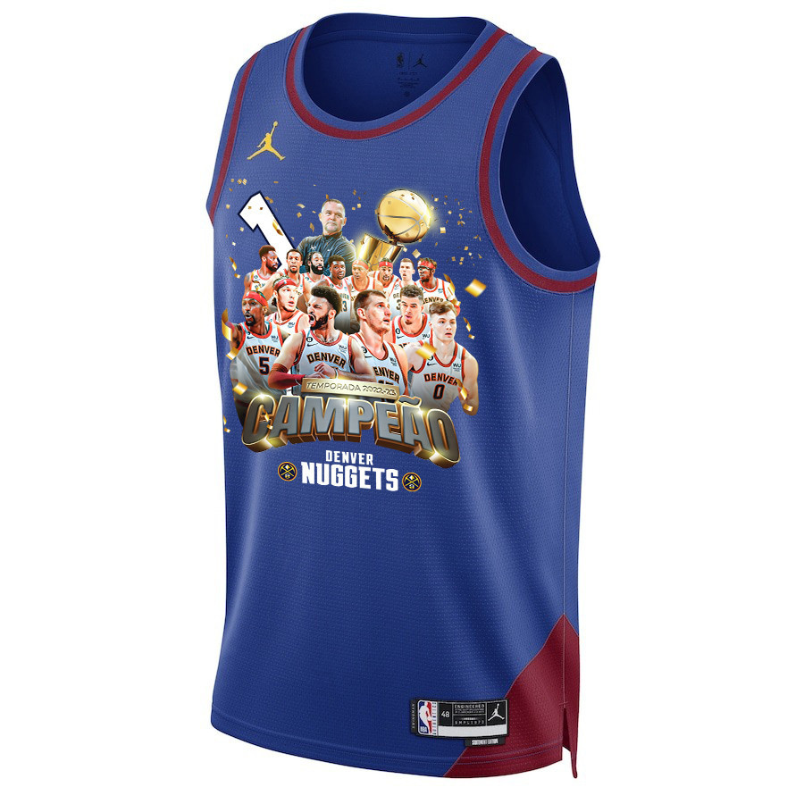 Alternative view of Denver Nuggets Journey To 1st Championship 2023 NBA The Finals Swingman Jersey - Blue - JS462 