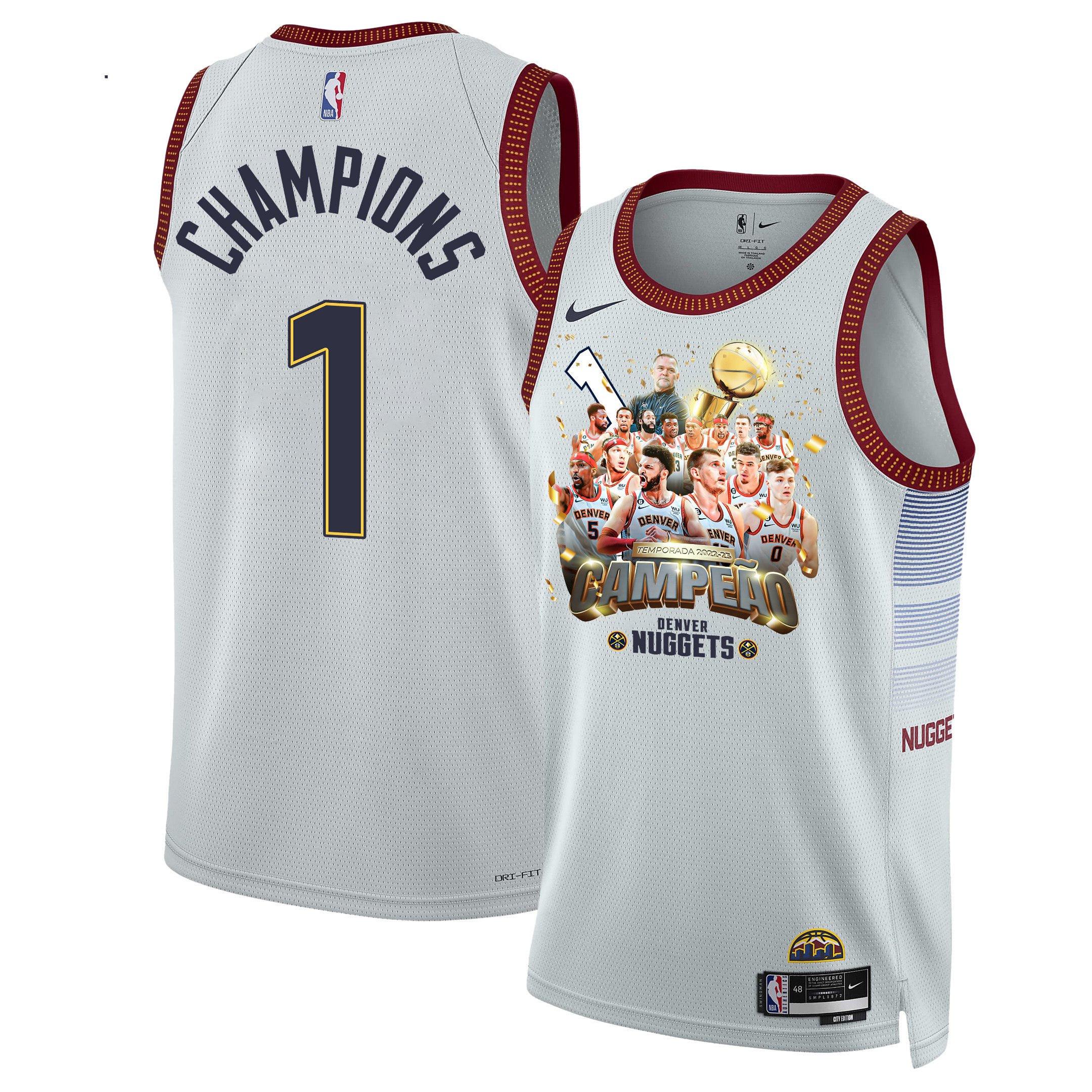Denver Nuggets Journey To 1st Championship 2023 NBA The Finals Swingman Jersey - White - JS683 