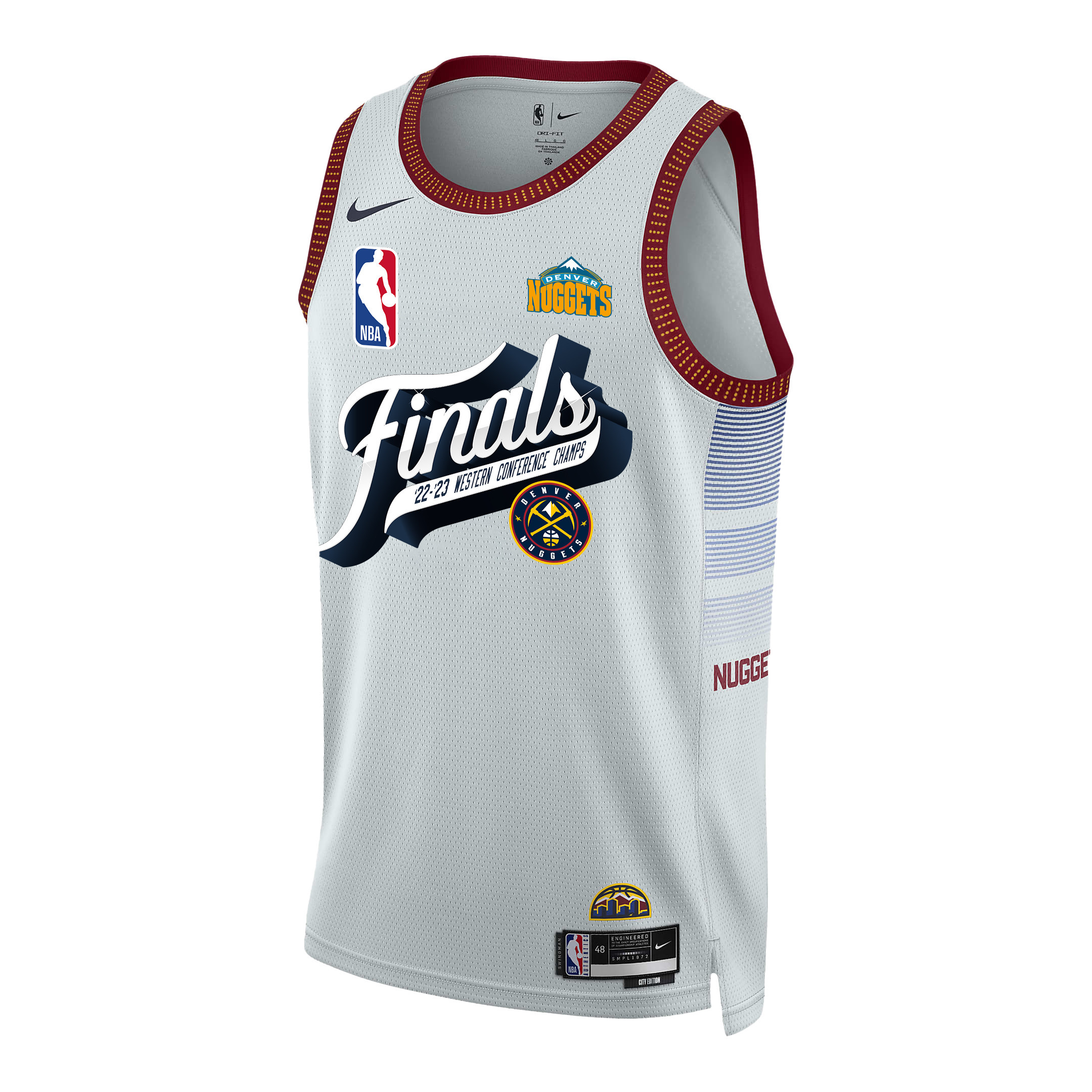 Alternative view of Denver Nuggets Just Build A Future Dynasty 2023 NBA Champions Swingman Jersey - White - JS946 