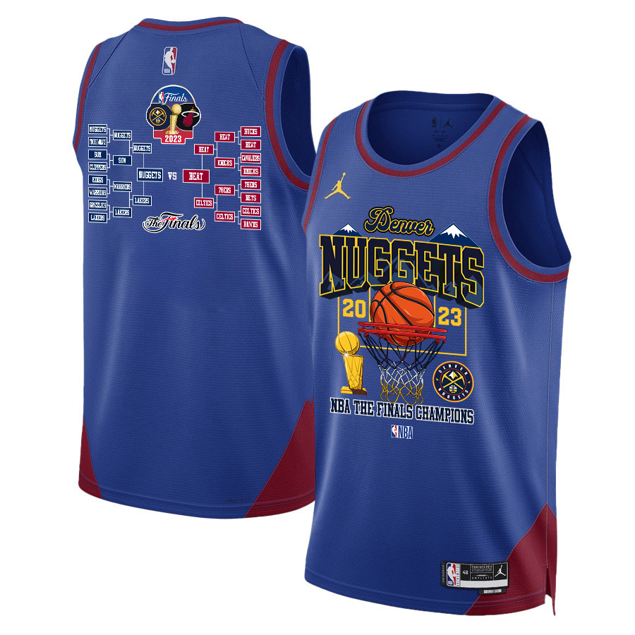 Denver Nuggets Lineup Road To The NBA Final Champions 2023 Swingman Jersey - Blue - JS430 