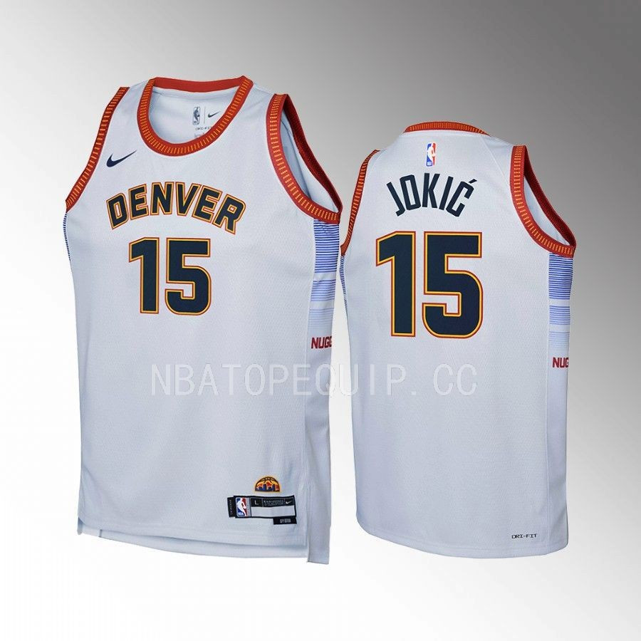 Denver Nuggets Nikola Jokic 15 City Edition Gray Youth Jersey Swingman - JS936 