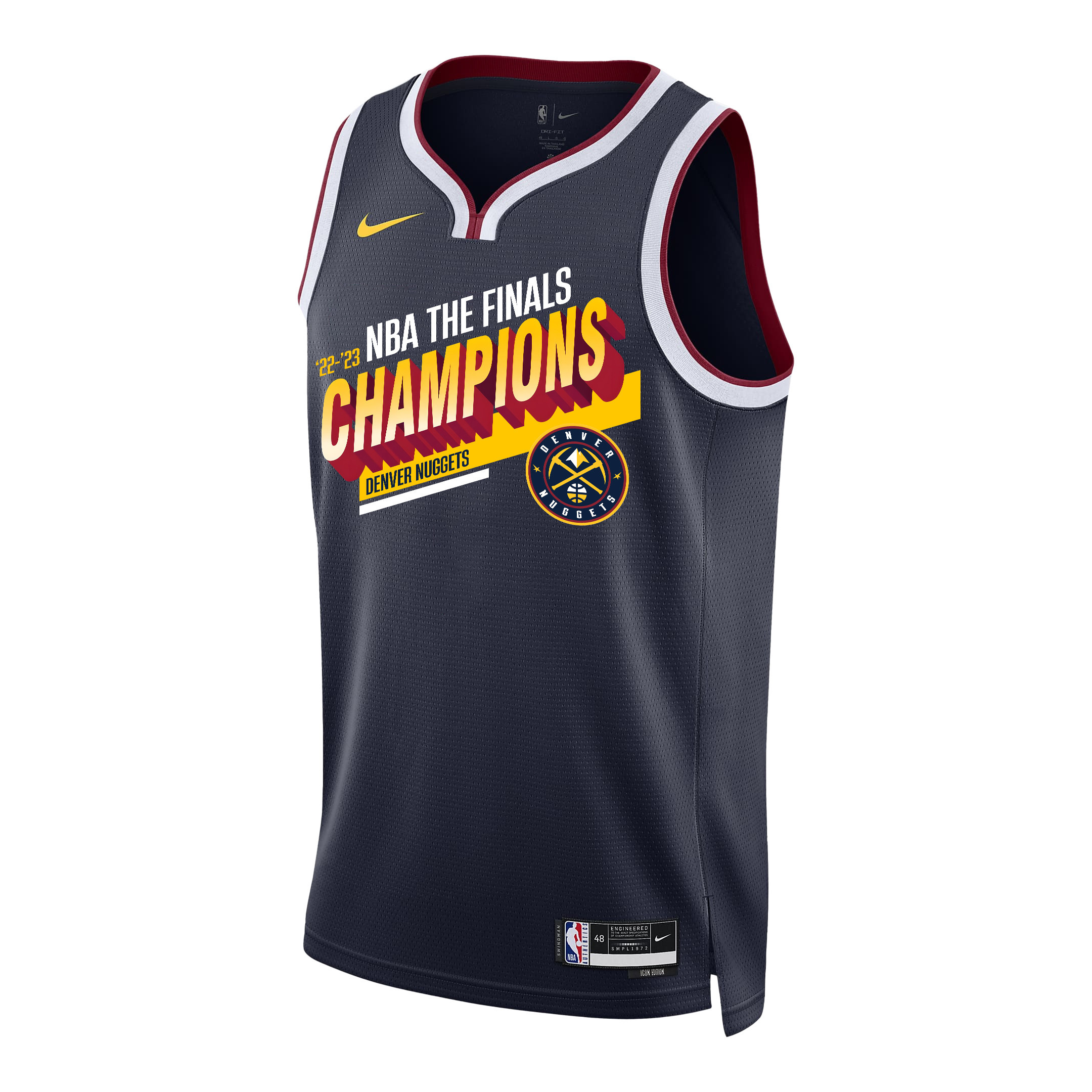 Alternative view of Denver Nuggets Soar To Victory 2023 NBA Champions Swingman Jersey - Black - JS215 