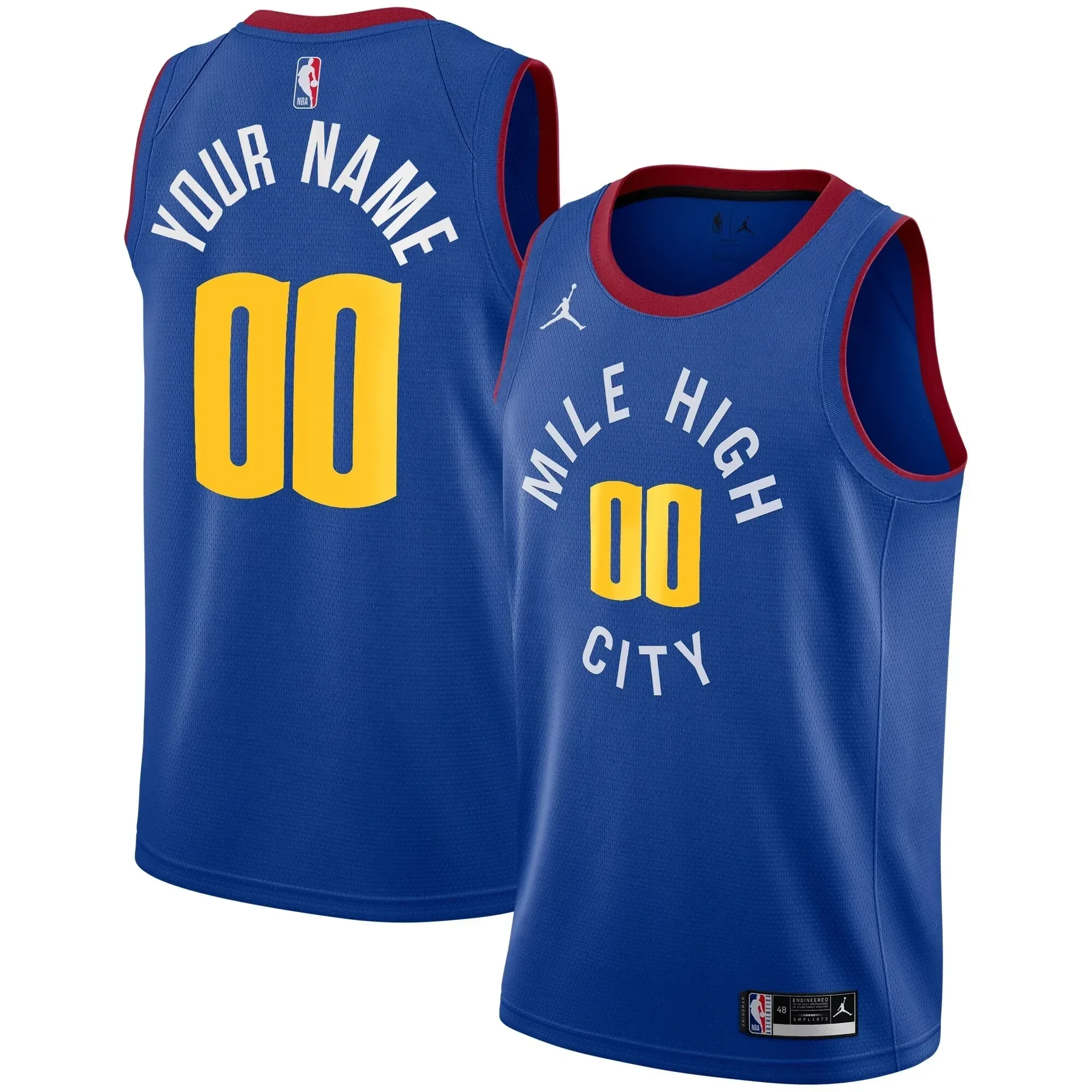 Denver Nuggets Swingman Custom Jersey - Statement Edition - Blue - JS927 