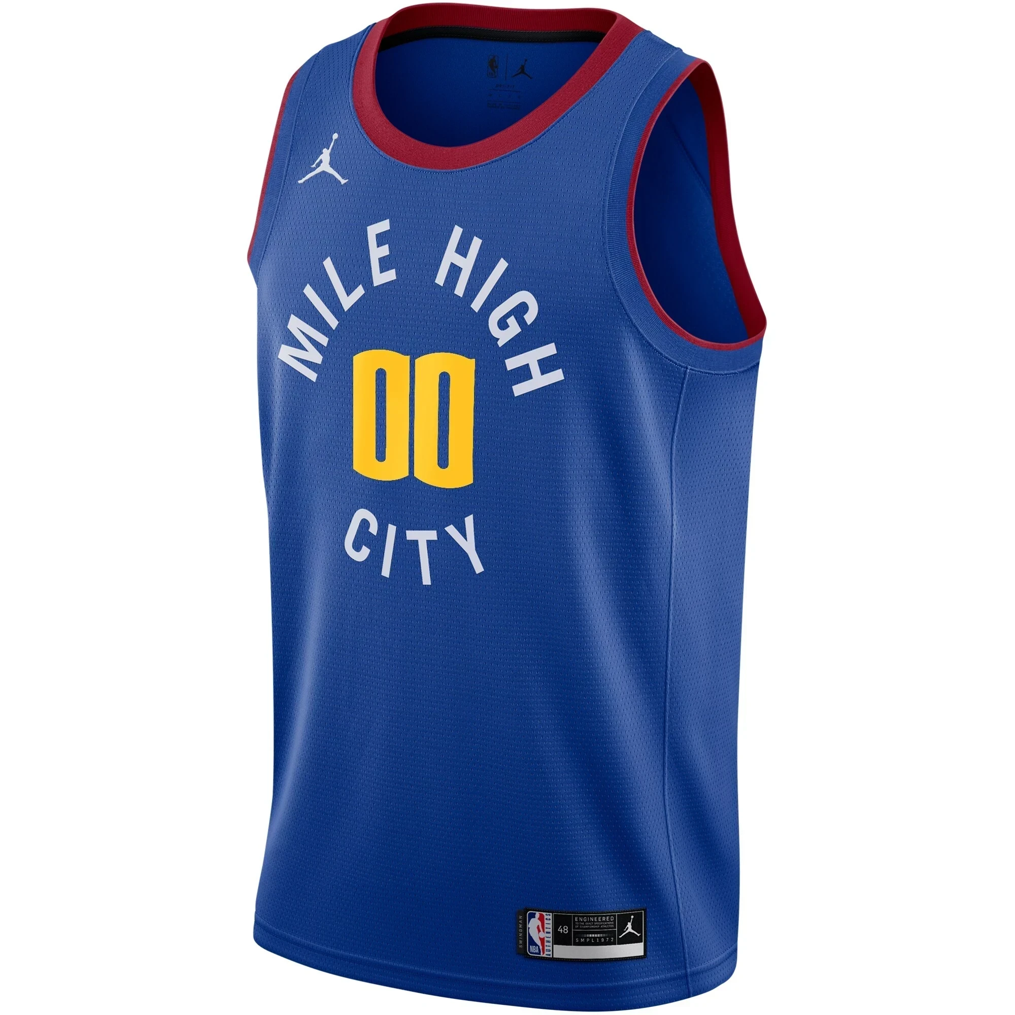 Alternative view of Denver Nuggets Swingman Custom Jersey - Statement Edition - Blue - JS927 