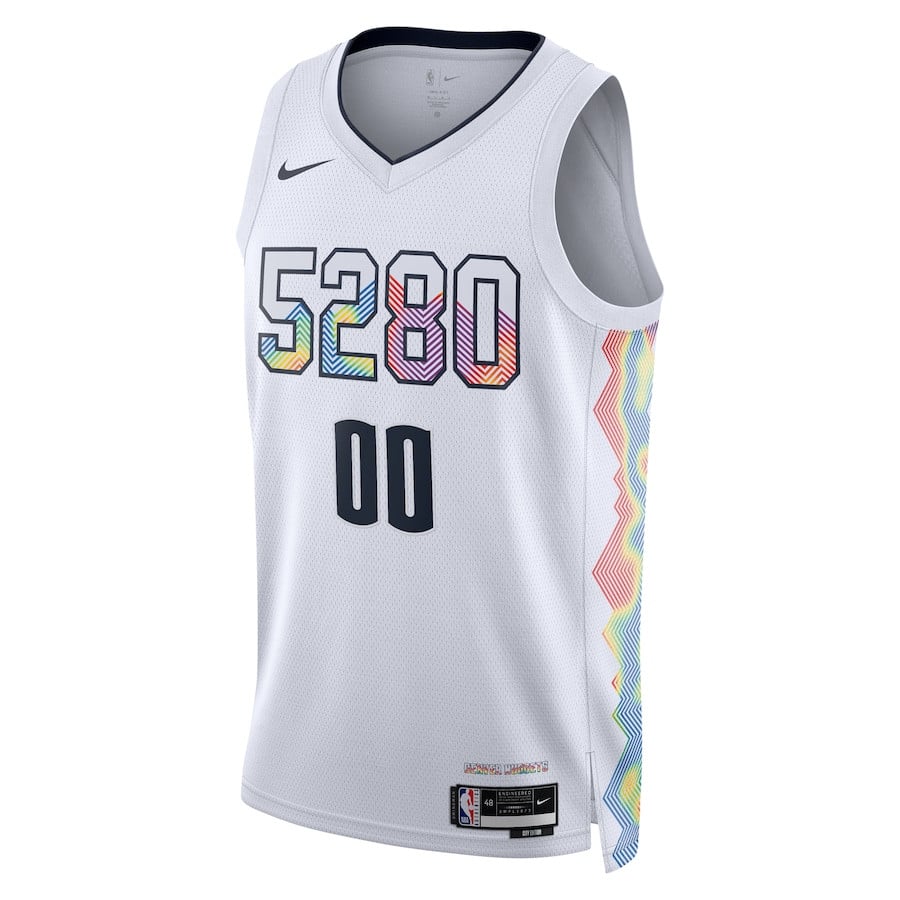 Alternative view of Denver Nuggets Unisex 2024/25 Custom Swingman Jersey - City Edition - White - JS186 