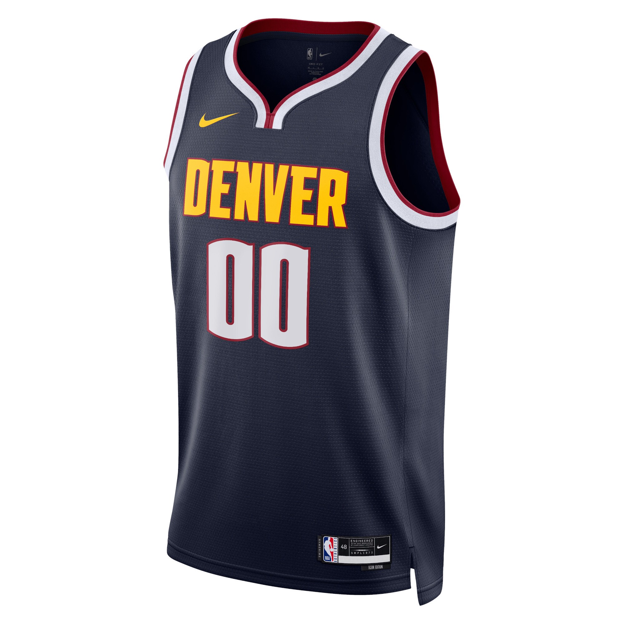 Alternative view of Denver Nuggets Unisex Swingman Custom Jersey Navy - Icon Edition