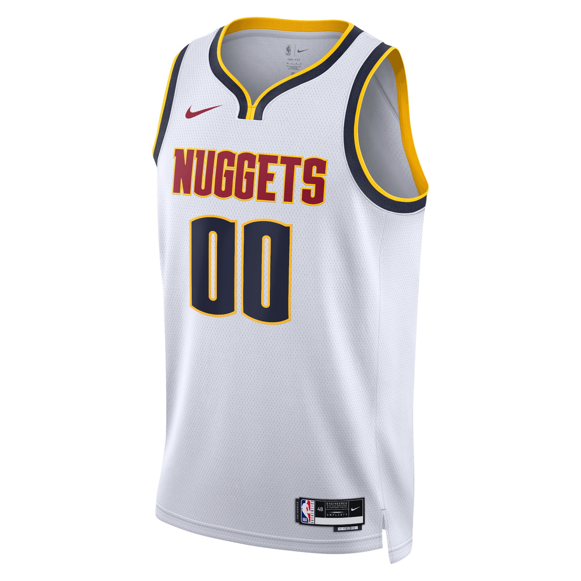 Alternative view of Denver Nuggets Unisex Swingman Custom Jersey White - Association Edition